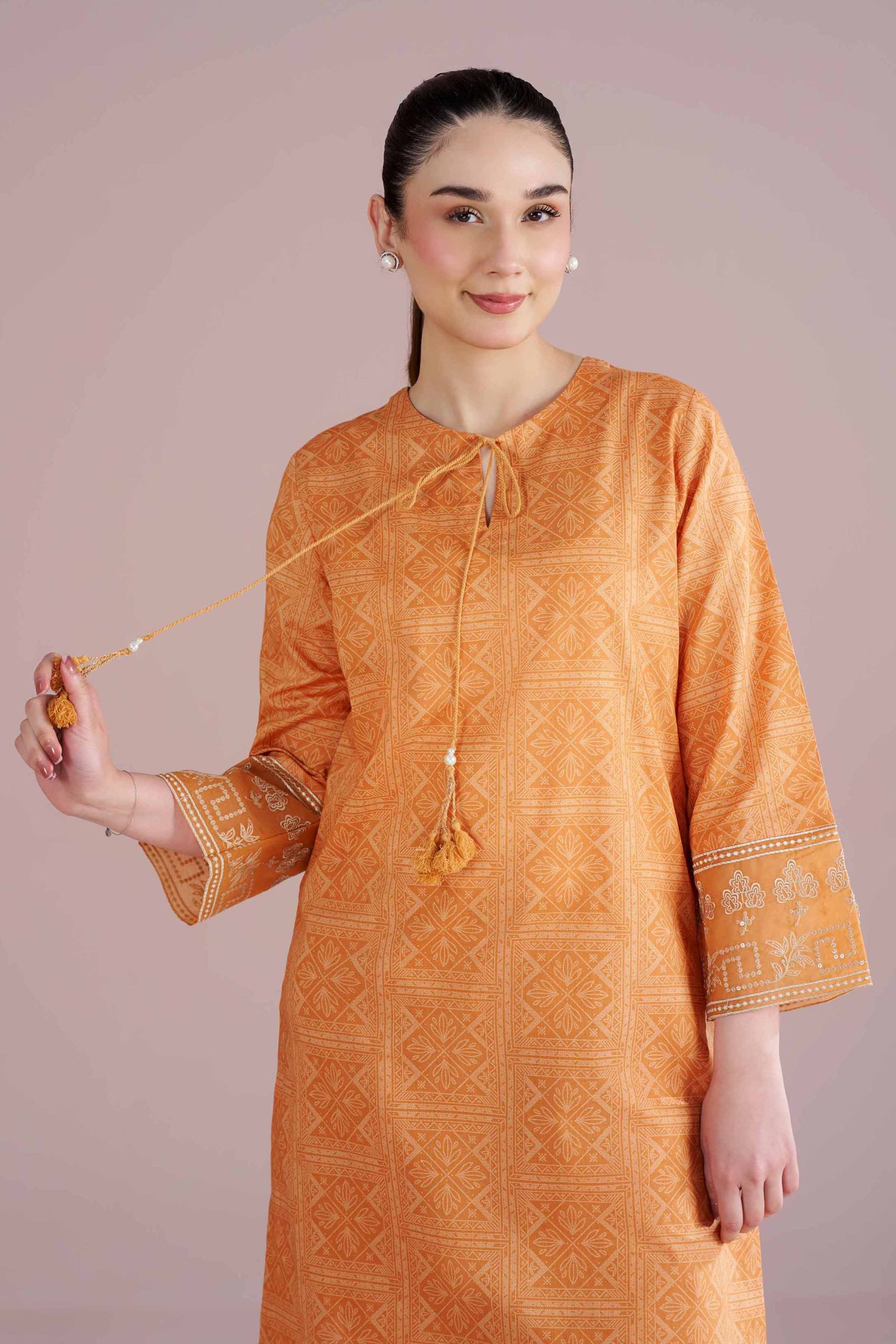 2 Piece - Printed Embroidered Suit - PE26-218 - Image 2