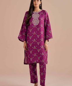 2 Piece - Printed Embroidered Suit - PE26-24