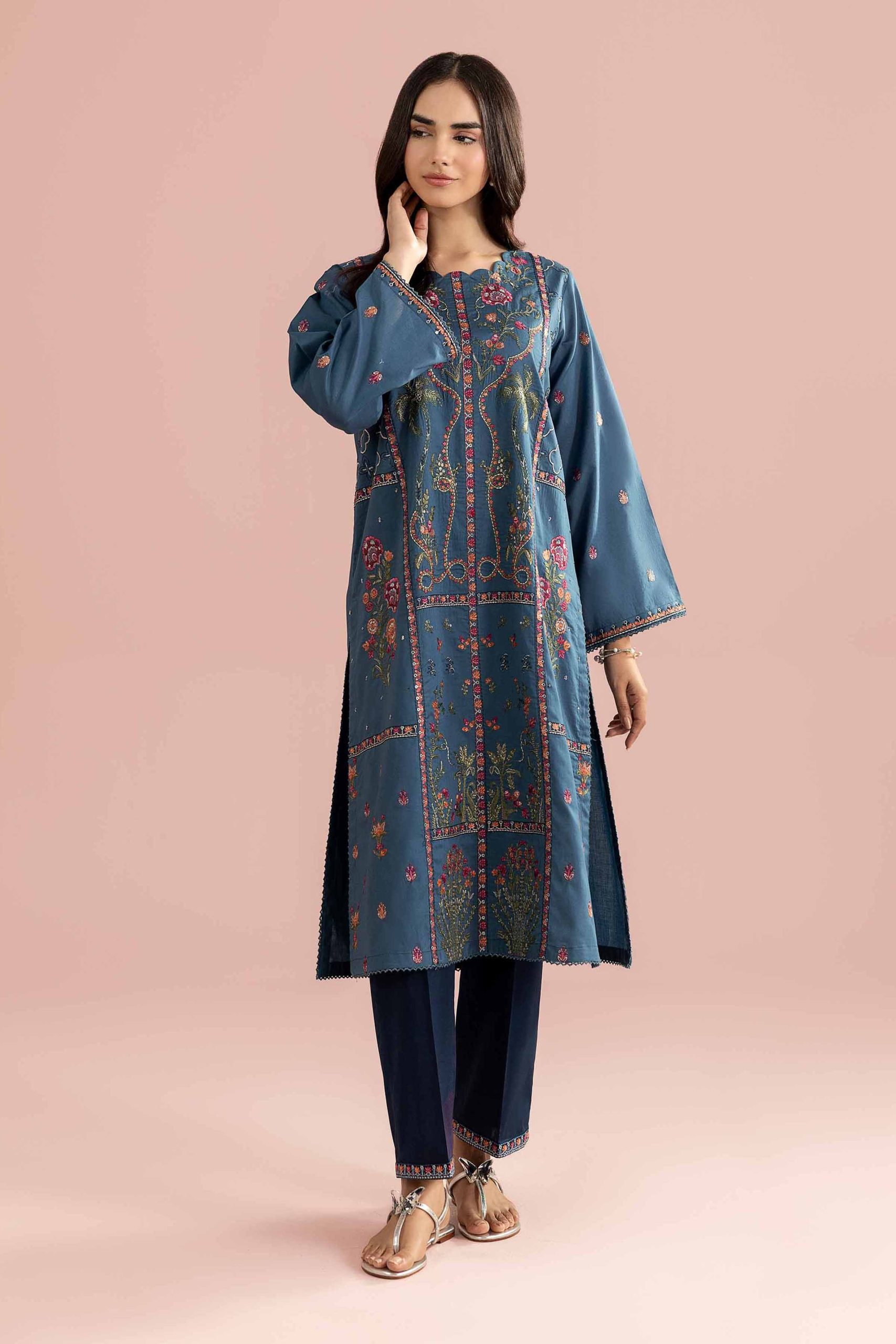 2 Piece - Embroidered Suit - PE26-244 - Image 5