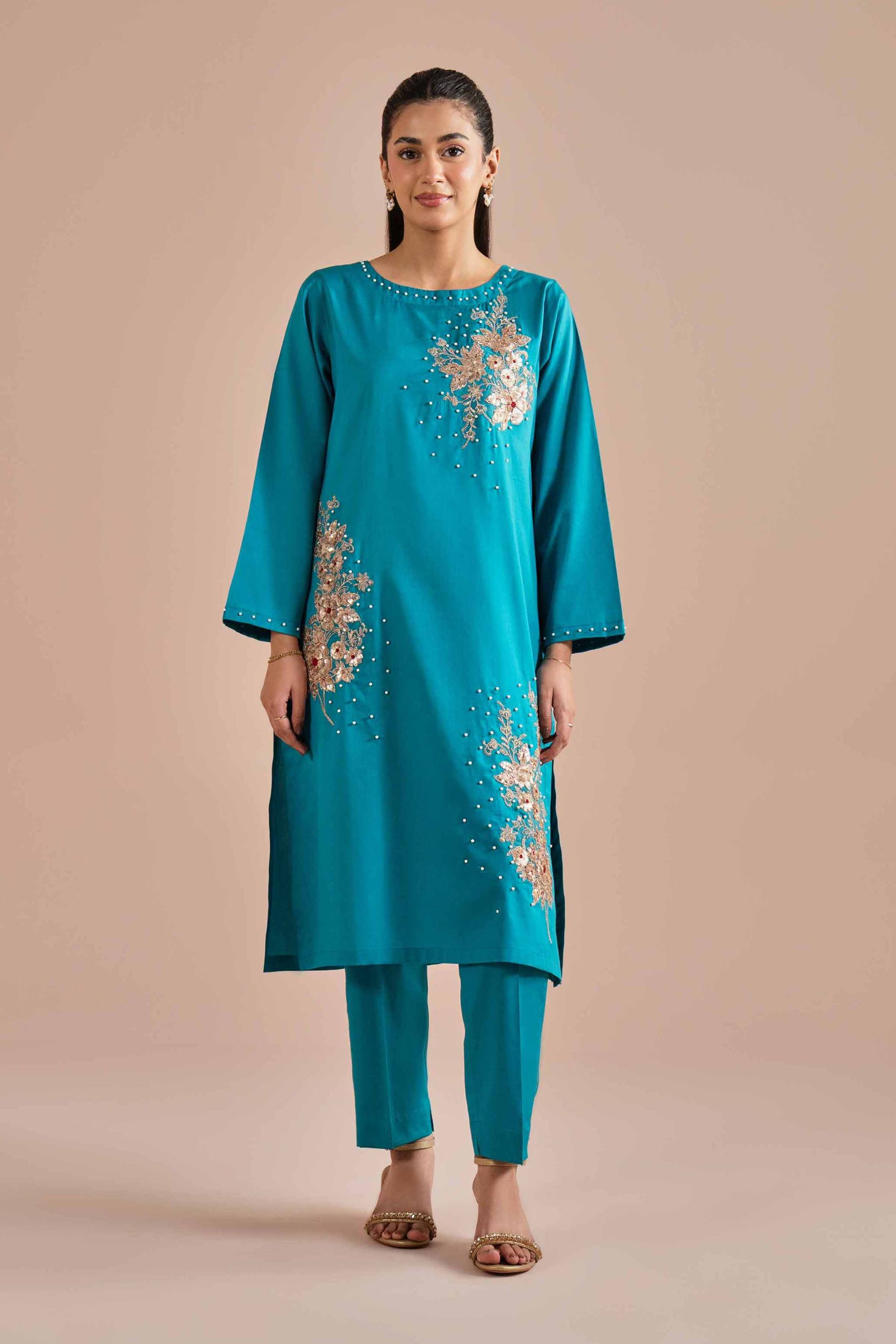 2 Piece - Embroidered Suit - PE26-246 - Image 5