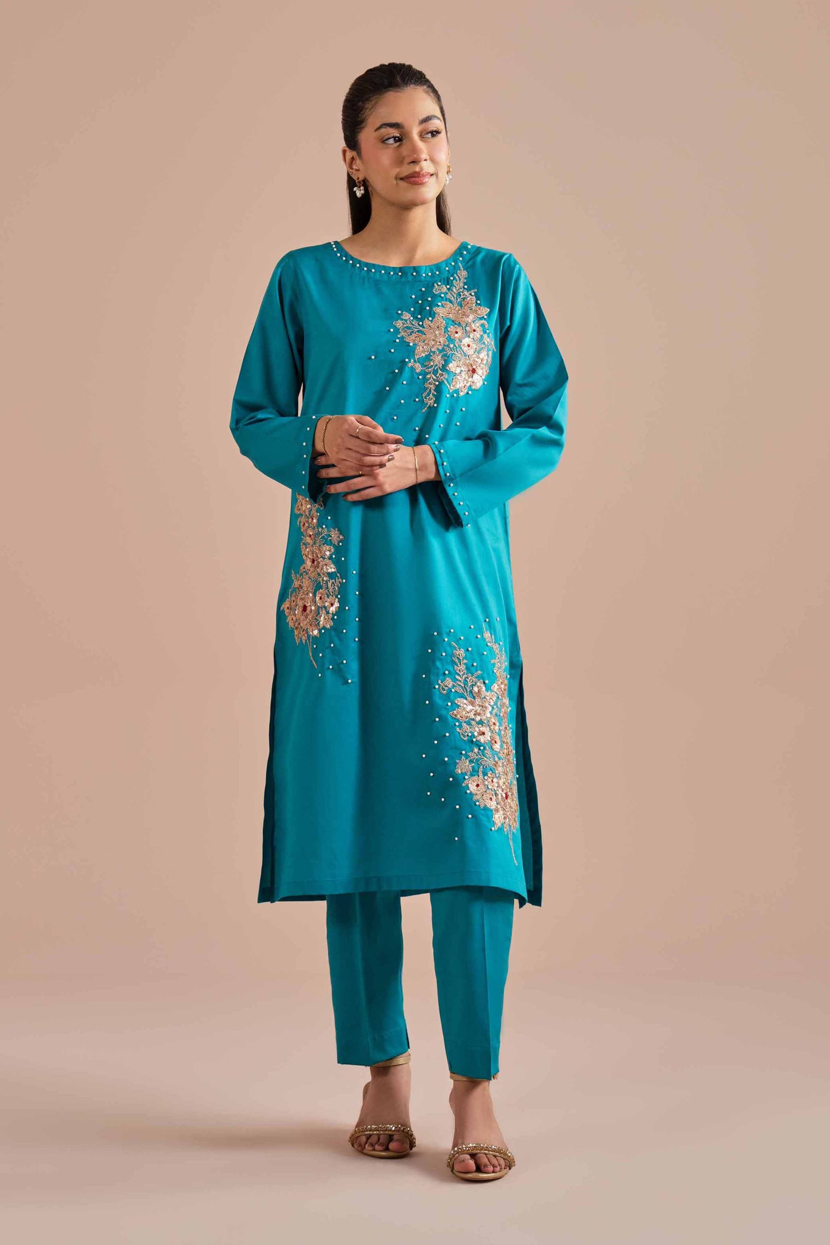 2 Piece - Embroidered Suit - PE26-246 - Image 4