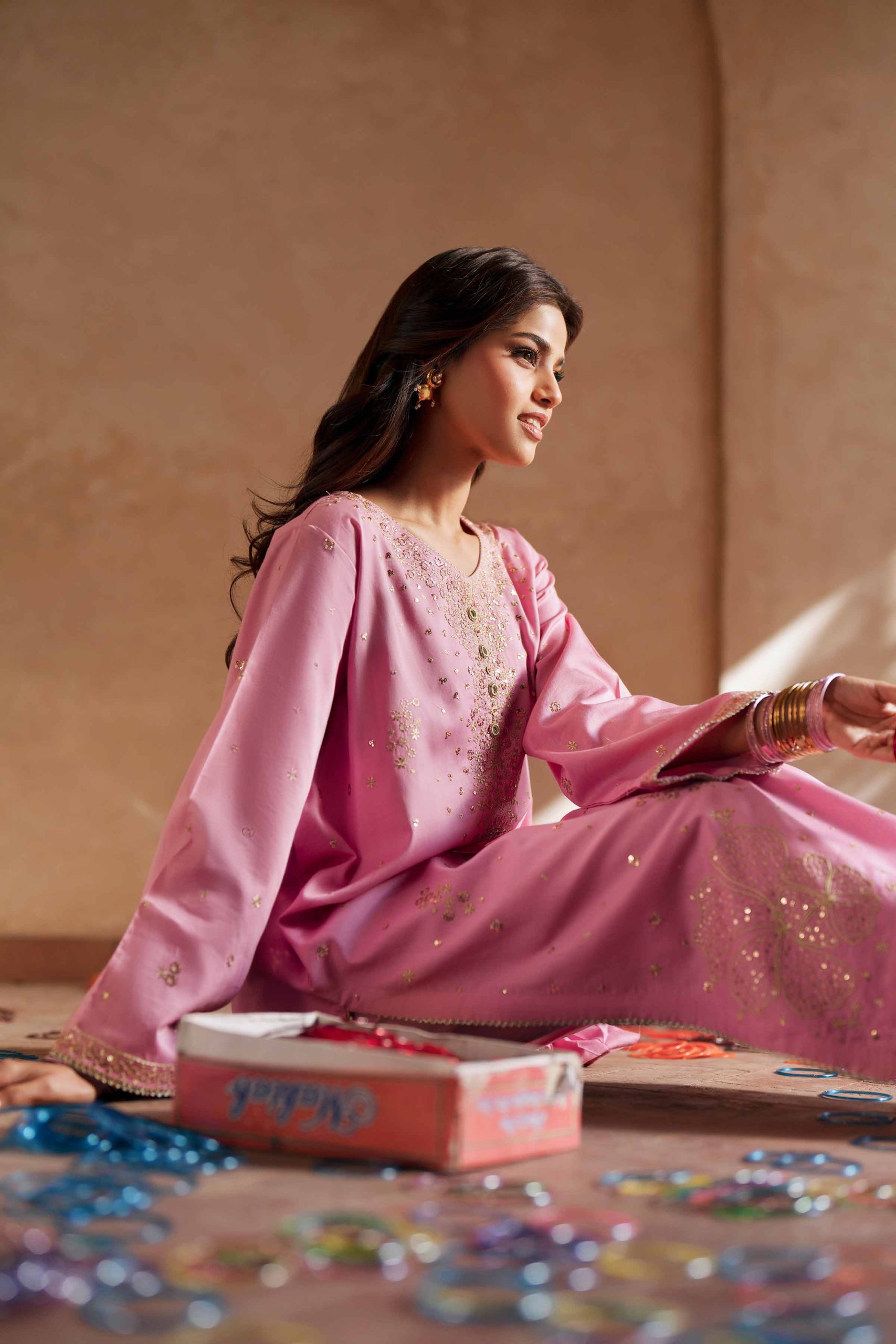 2 Piece - Embroidered Suit - PE26-248 - Image 5