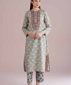 2 Piece - Printed Embroidered Suit - PE26-250