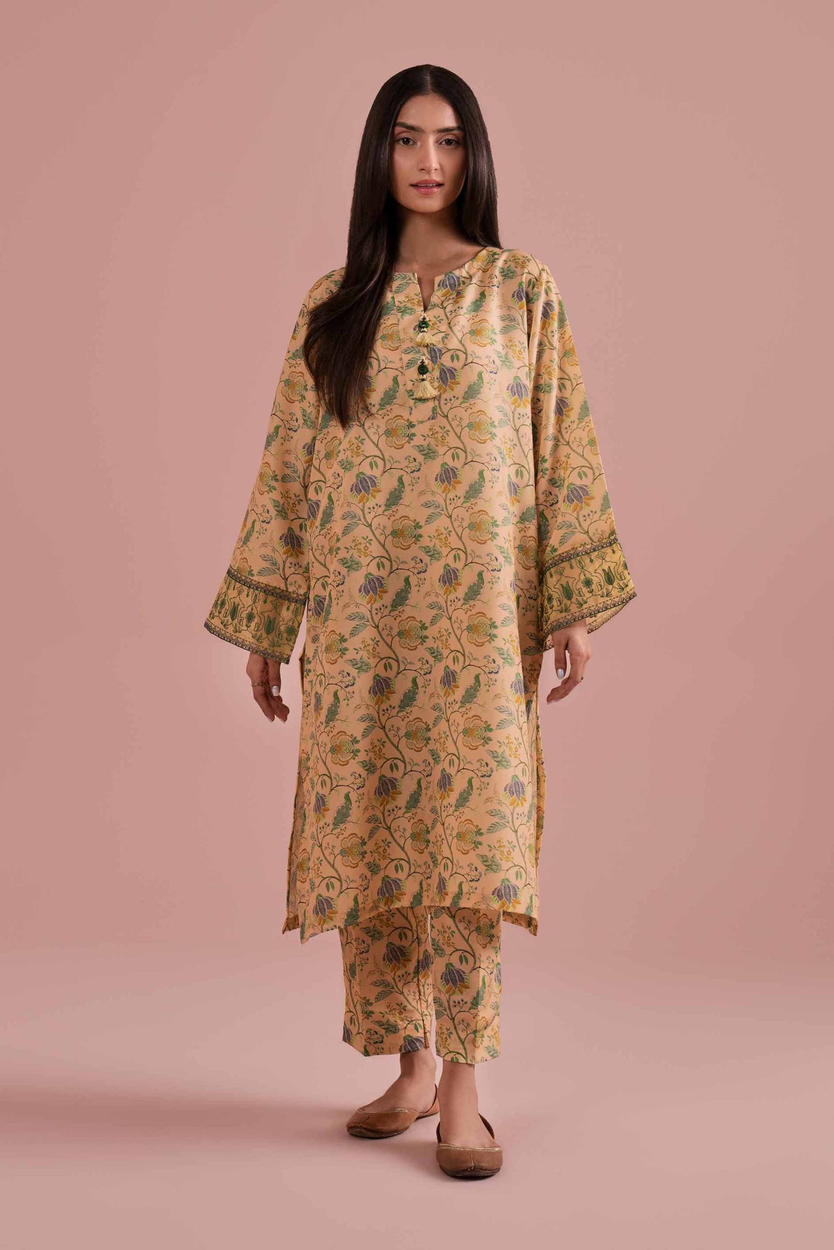 2 Piece - Printed Embroidered Suit - PE26-29 - Image 5