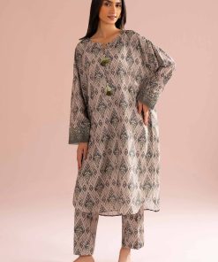 2 Piece - Printed Embroidered Suit - PE26-30