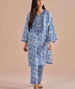 2 Piece - Printed Embroidered Suit - PE26-32