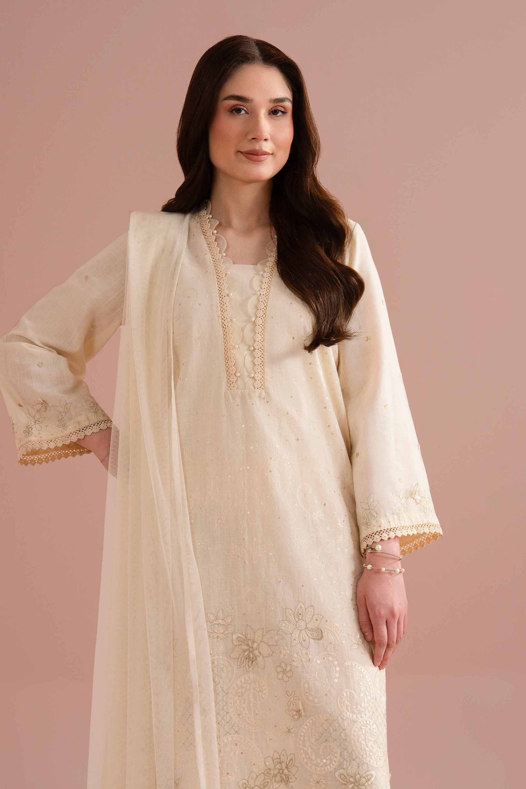 3 Piece - Embroidered Suit - PE26-325 - Image 2