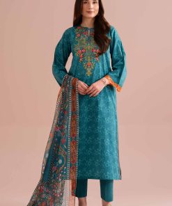 3 Piece - Printed Embroidered Suit - PE26-328
