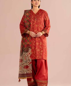 3 Piece - Printed Embroidered Suit - PE26-336