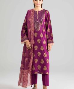 3 Piece - Printed Embroidered Suit - PE26-337