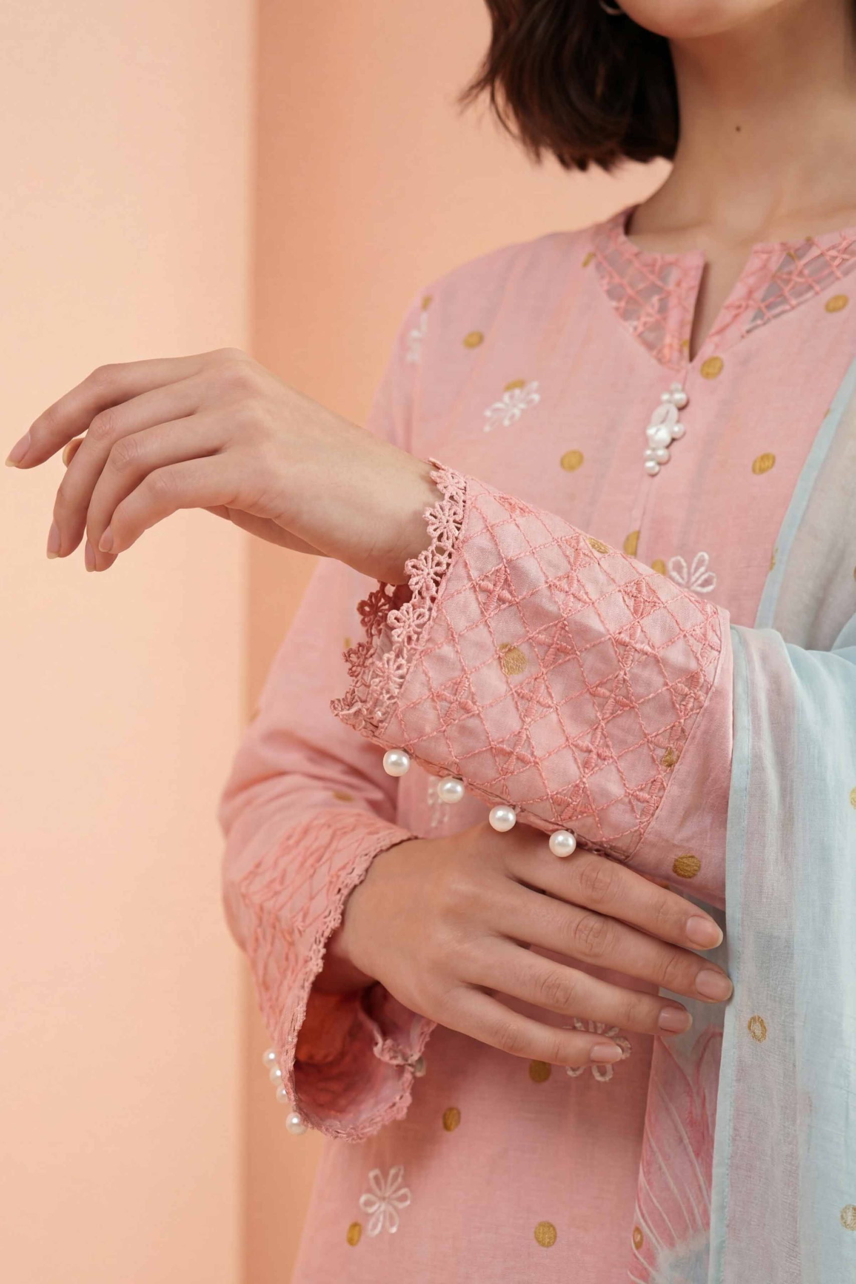 3 Piece - Embroidered Suit - PE26-338 - Image 4
