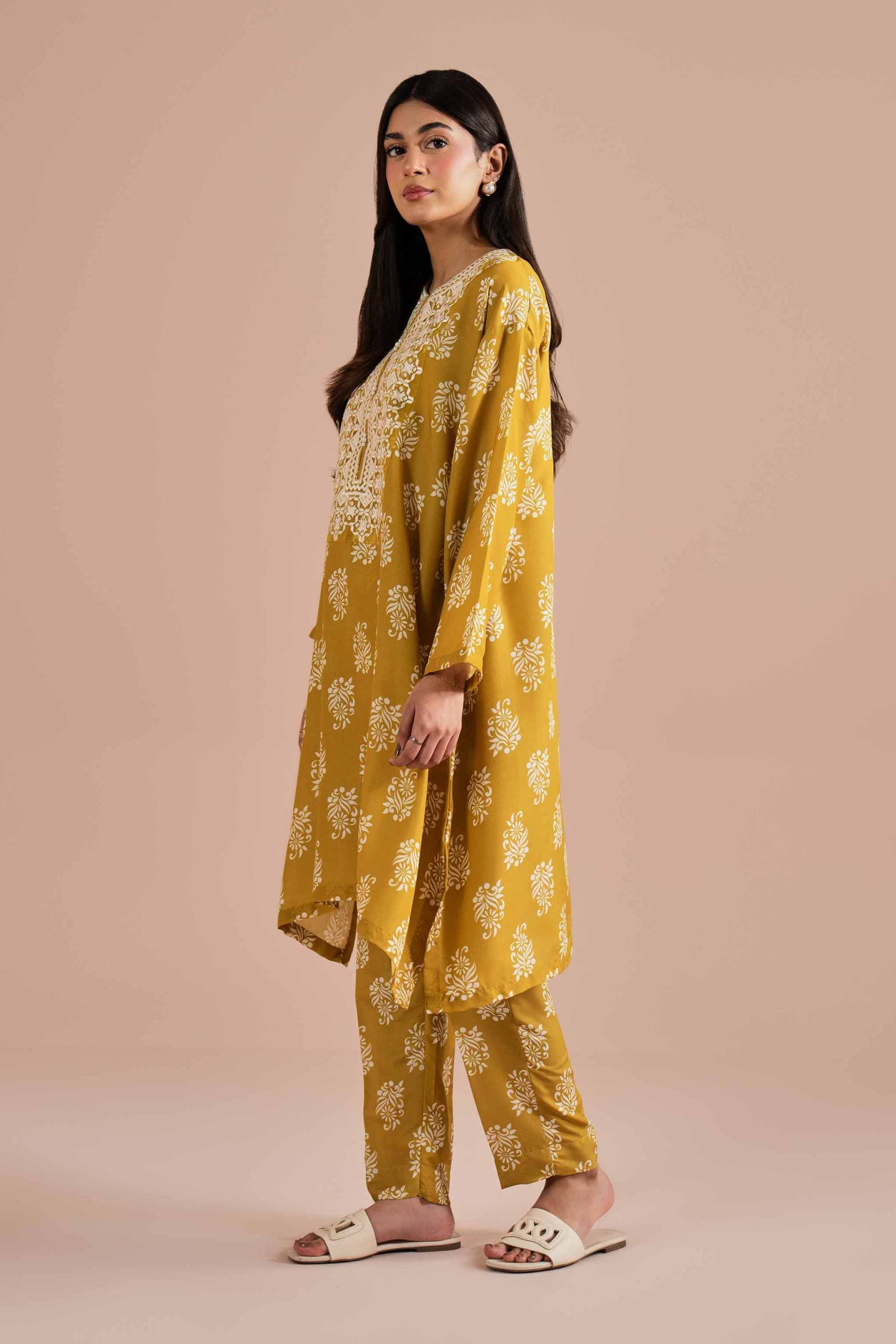2 Piece - Printed Embroidered Suit - PE26-34