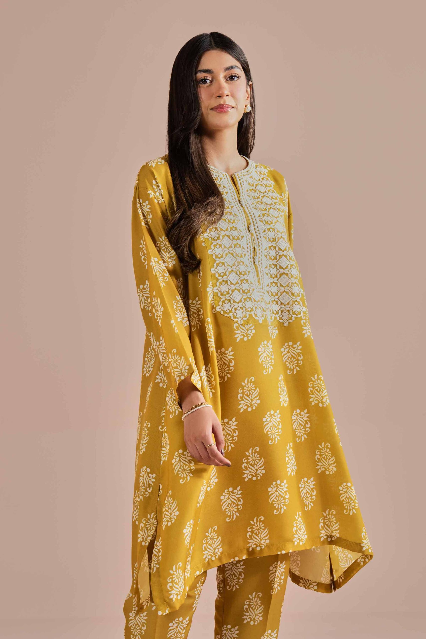 2 Piece - Printed Embroidered Suit - PE26-34 - Image 2