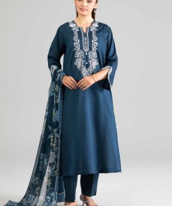 3 Piece - Printed Embroidered Suit - PE26-342