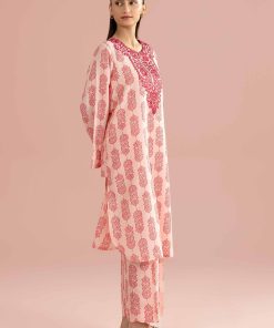 2 Piece - Printed Embroidered Suit - PE26-351