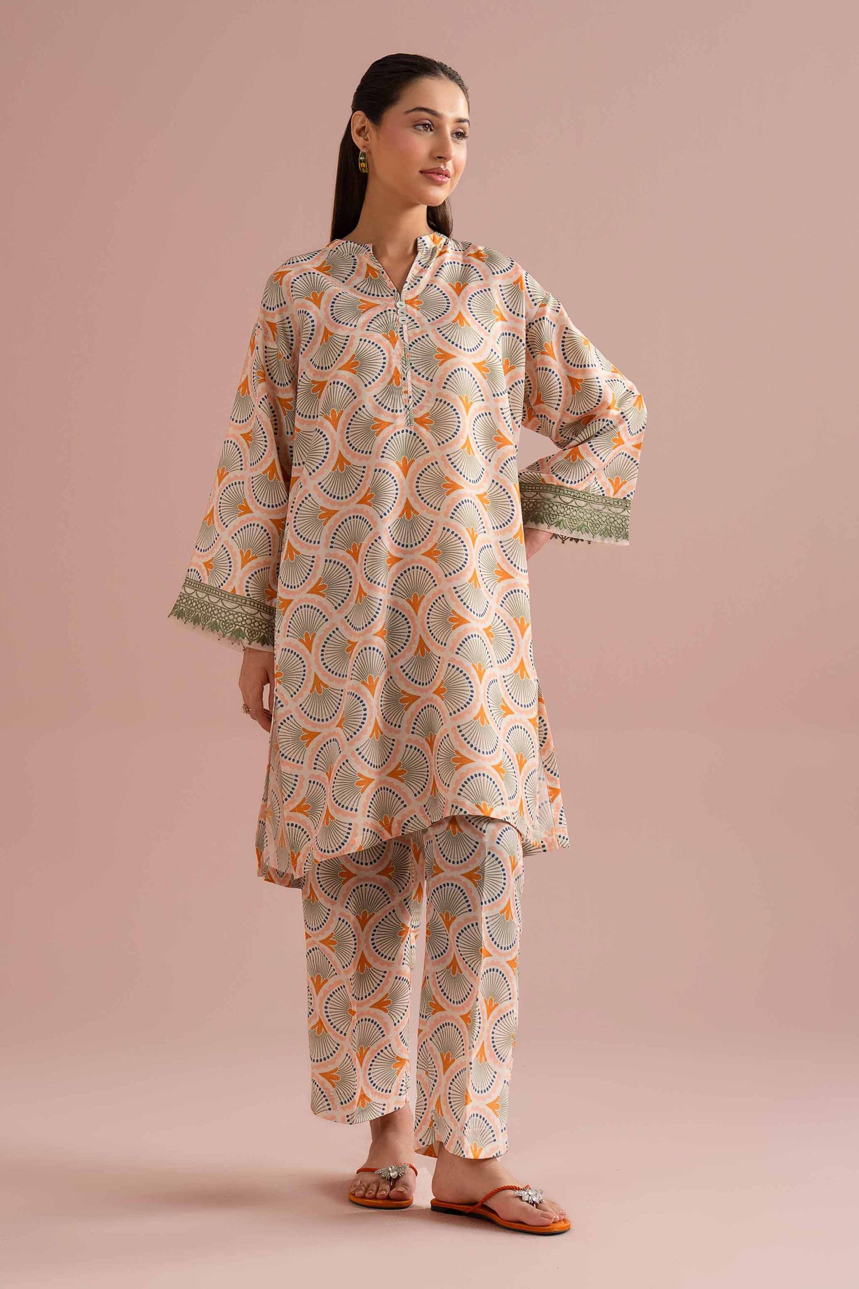 2 Piece - Printed Embroidered Suit - PE26-354 - Image 5