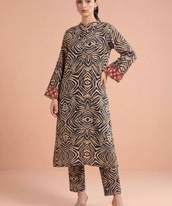 2 Piece - Printed Embroidered Suit - PE26-355
