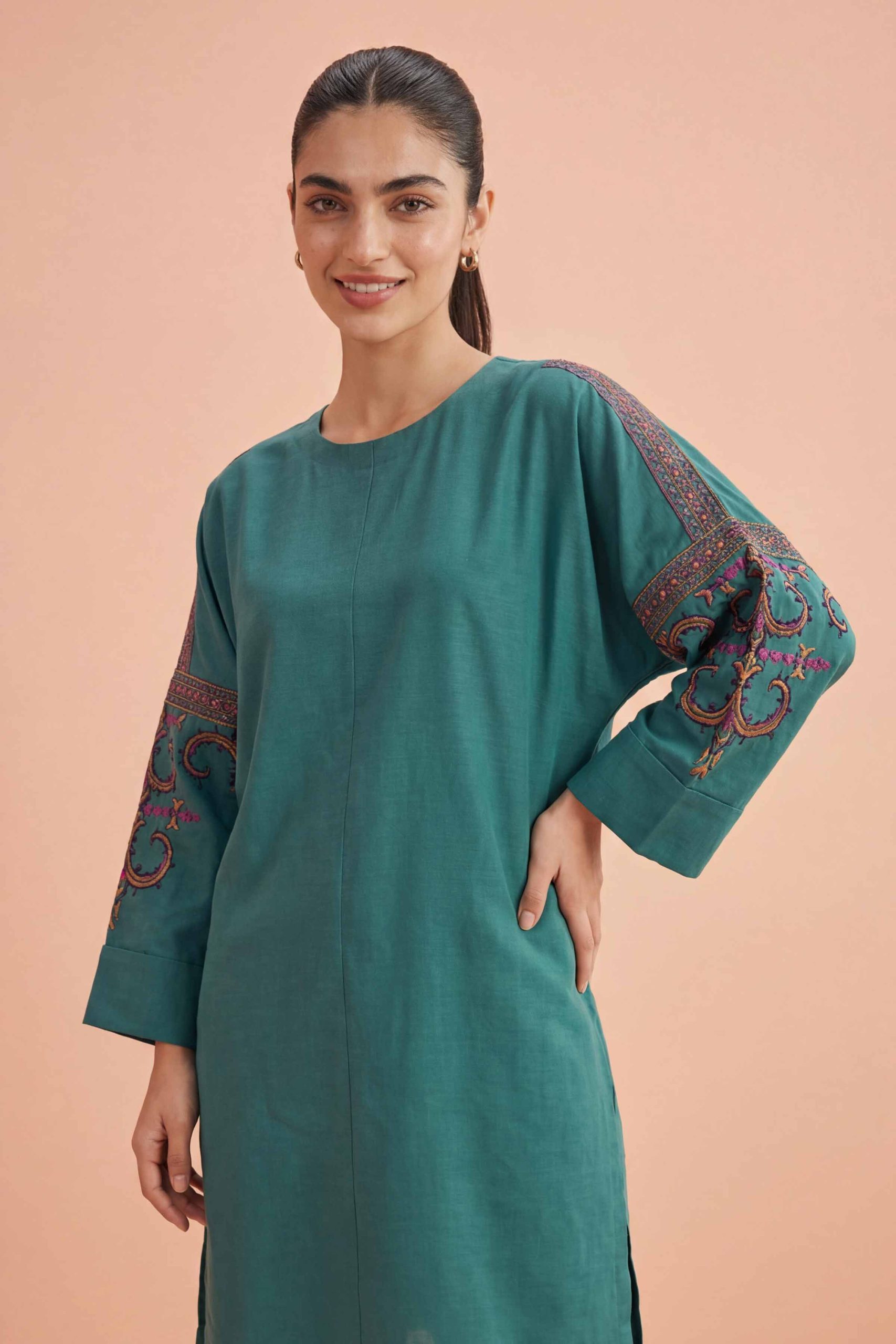 2 Piece - Embroidered Suit - PE26-408 - Image 2