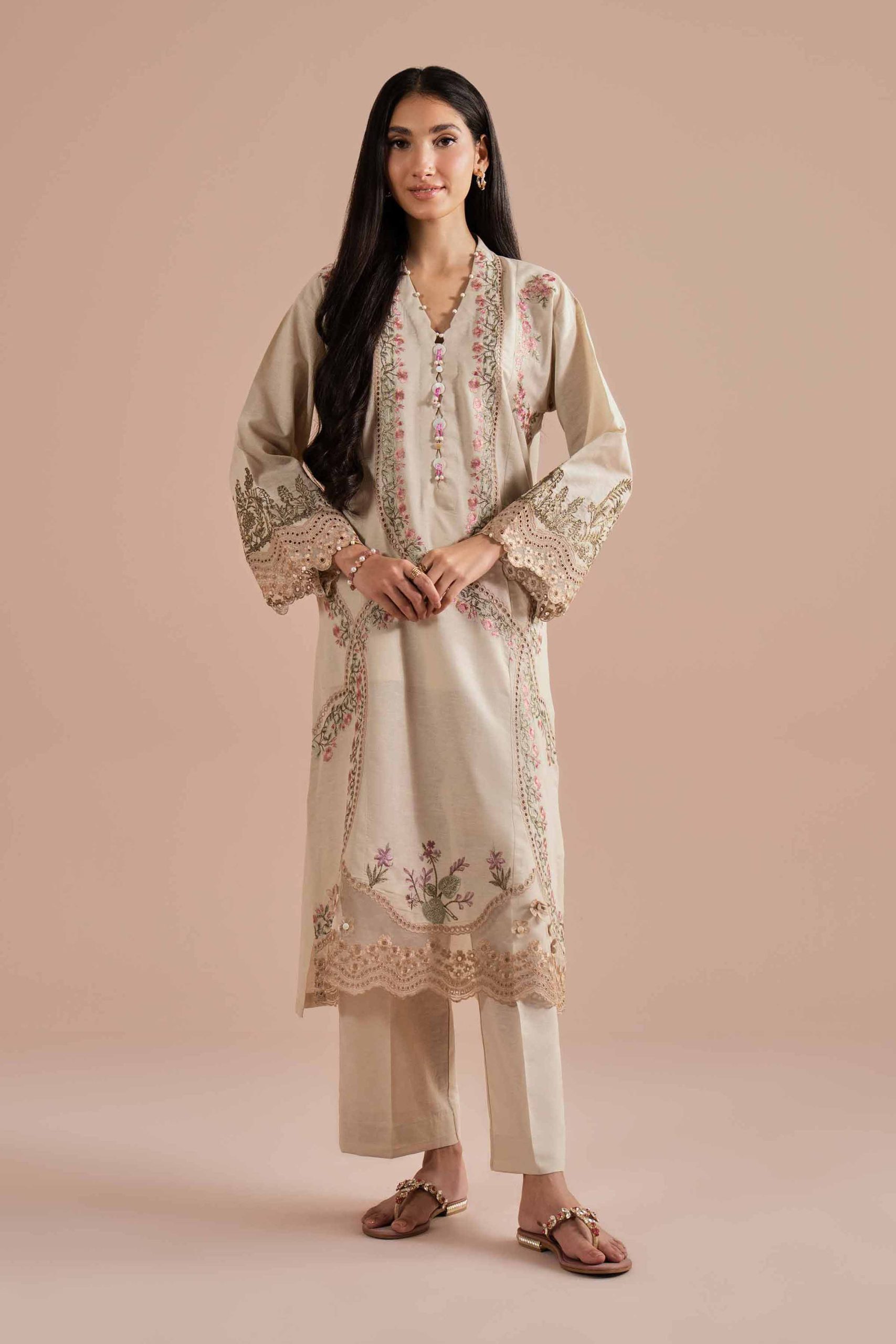 2 Piece - Embroidered Suit - PE26-48 - Image 5