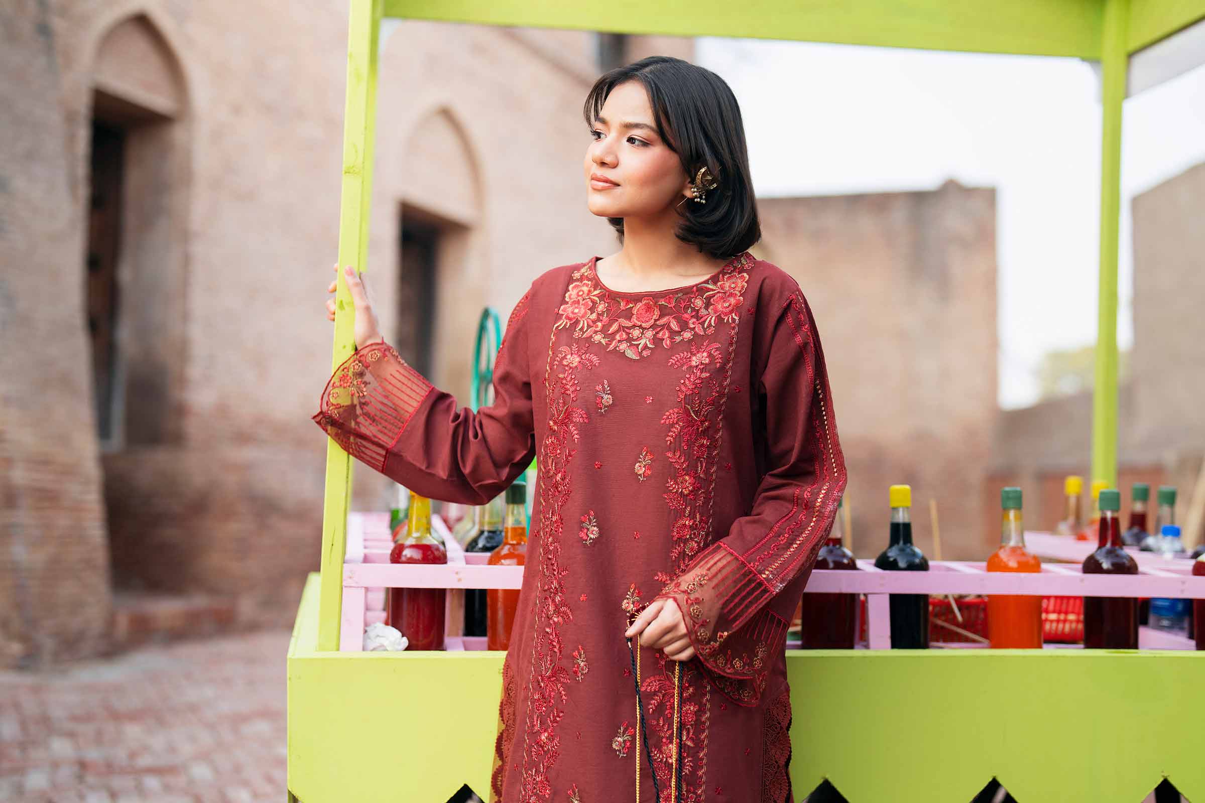 2 Piece - Embroidered Suit - PE26-50 - Image 4
