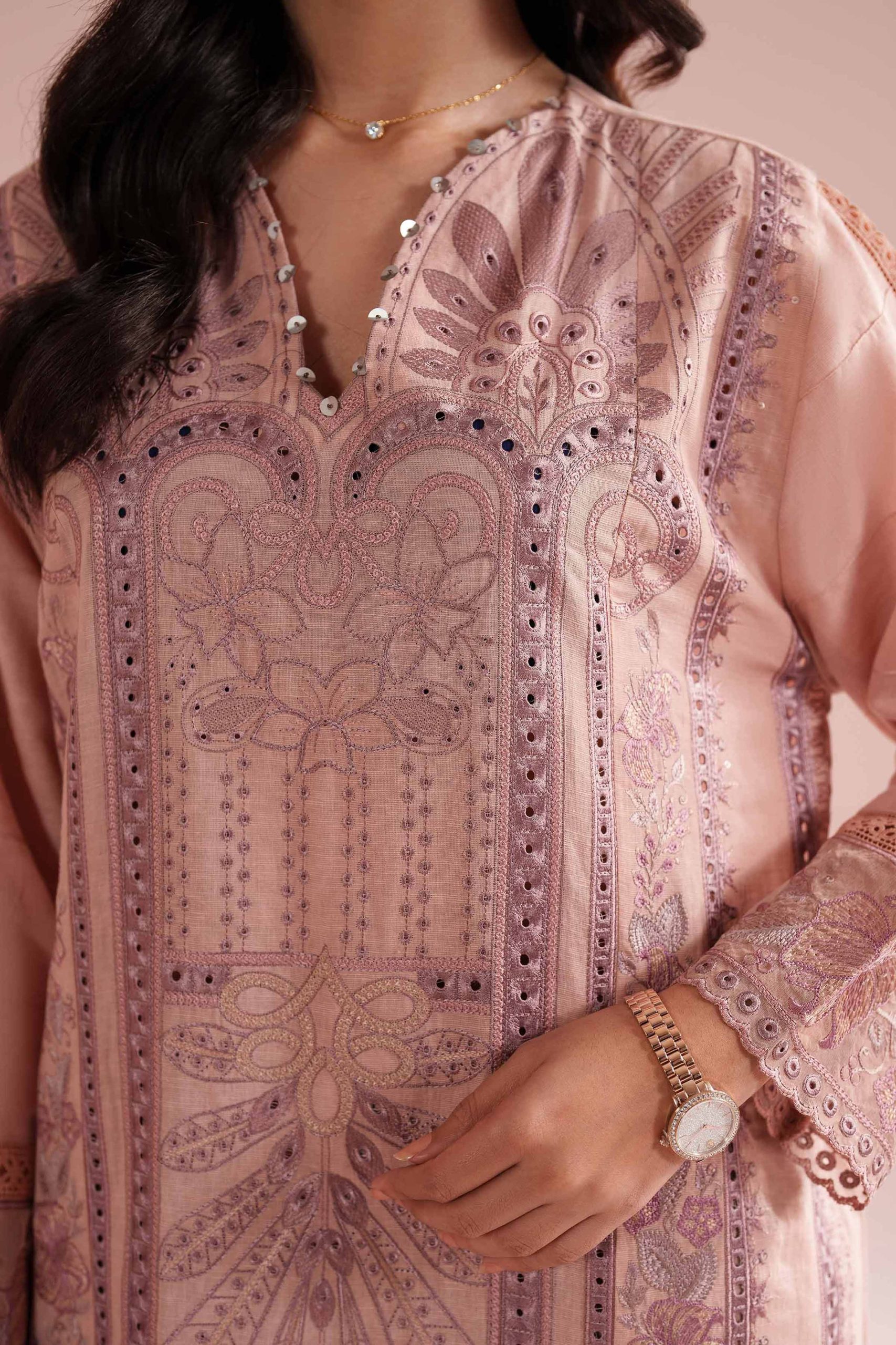 2 Piece - Embroidered Suit - PE26-51 - Image 5