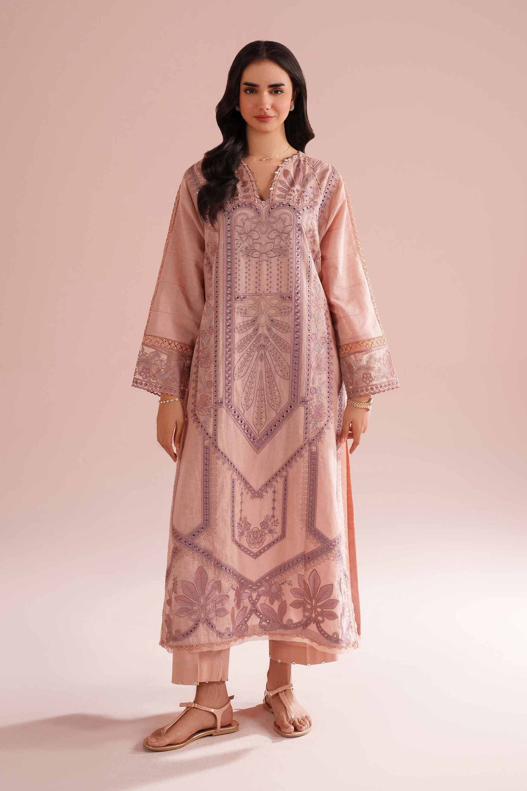 2 Piece - Embroidered Suit - PE26-51 - Image 4