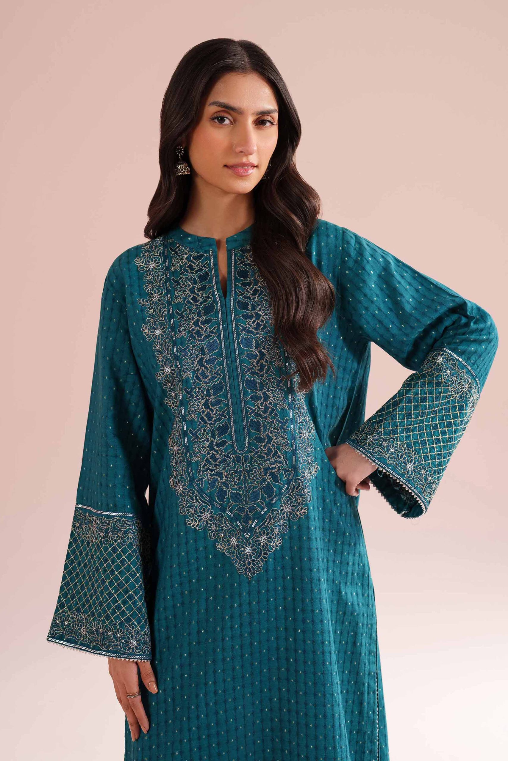 2 Piece - Embroidered Suit - PE26-56 - Image 2