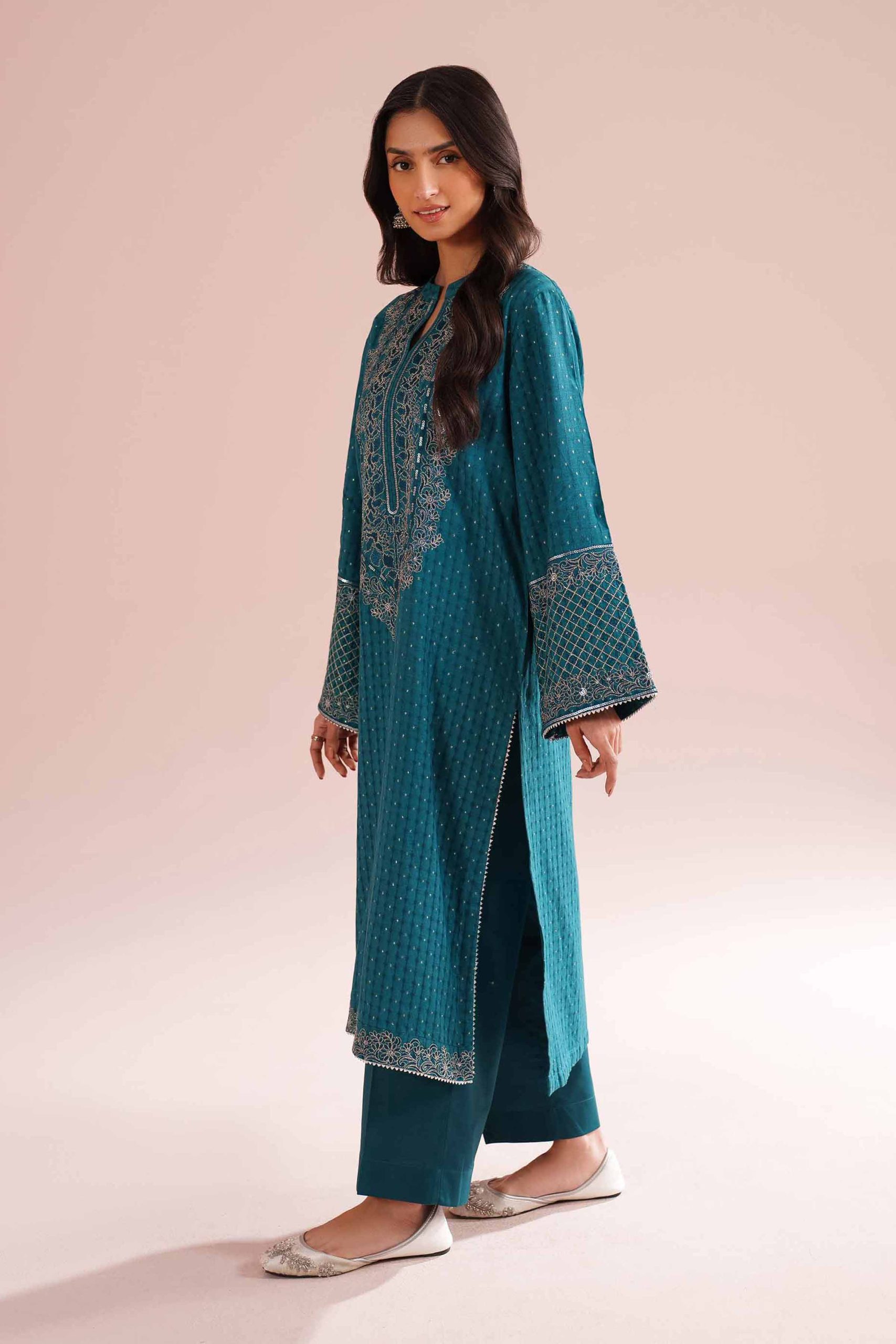 2 Piece - Embroidered Suit - PE26-56 - Image 4
