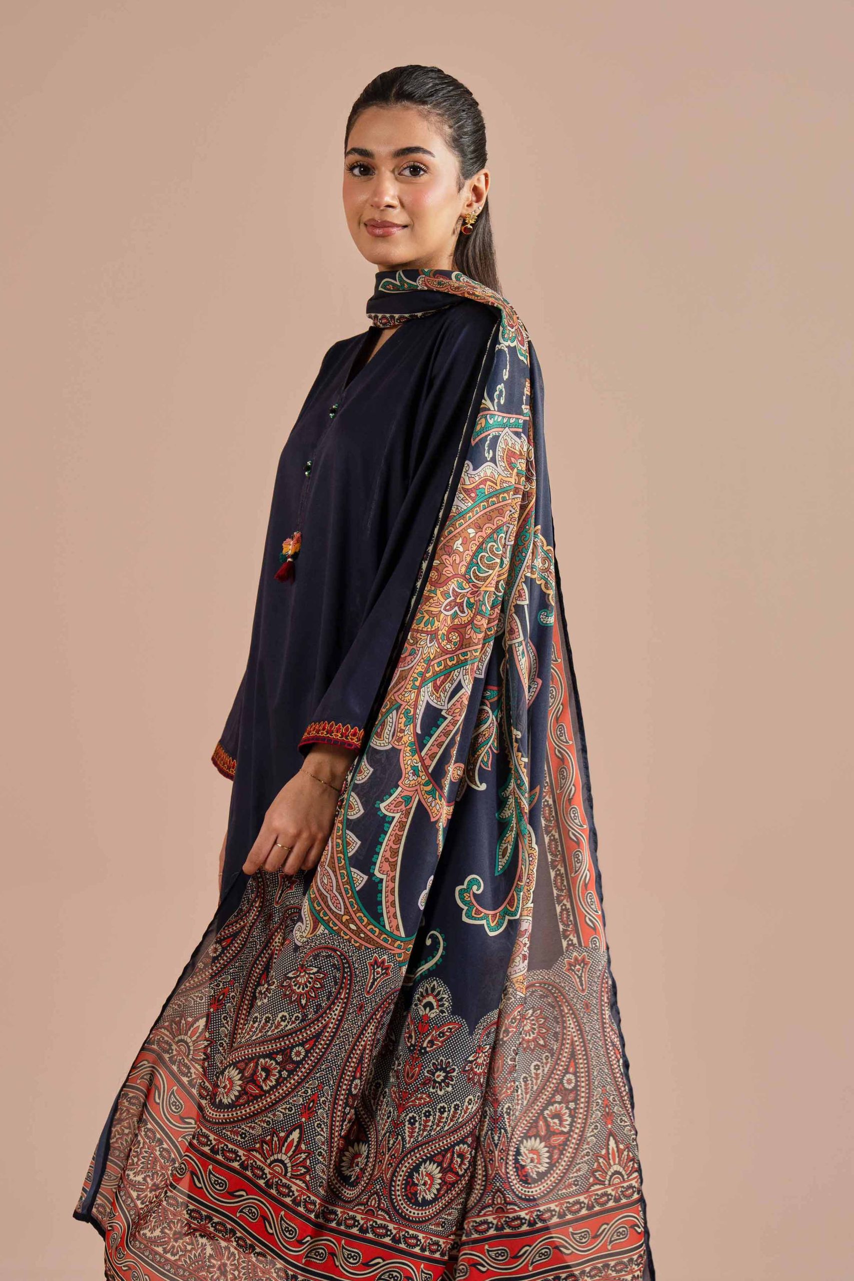 3 Piece - Embroidered Suit - PE26-65 - Image 2