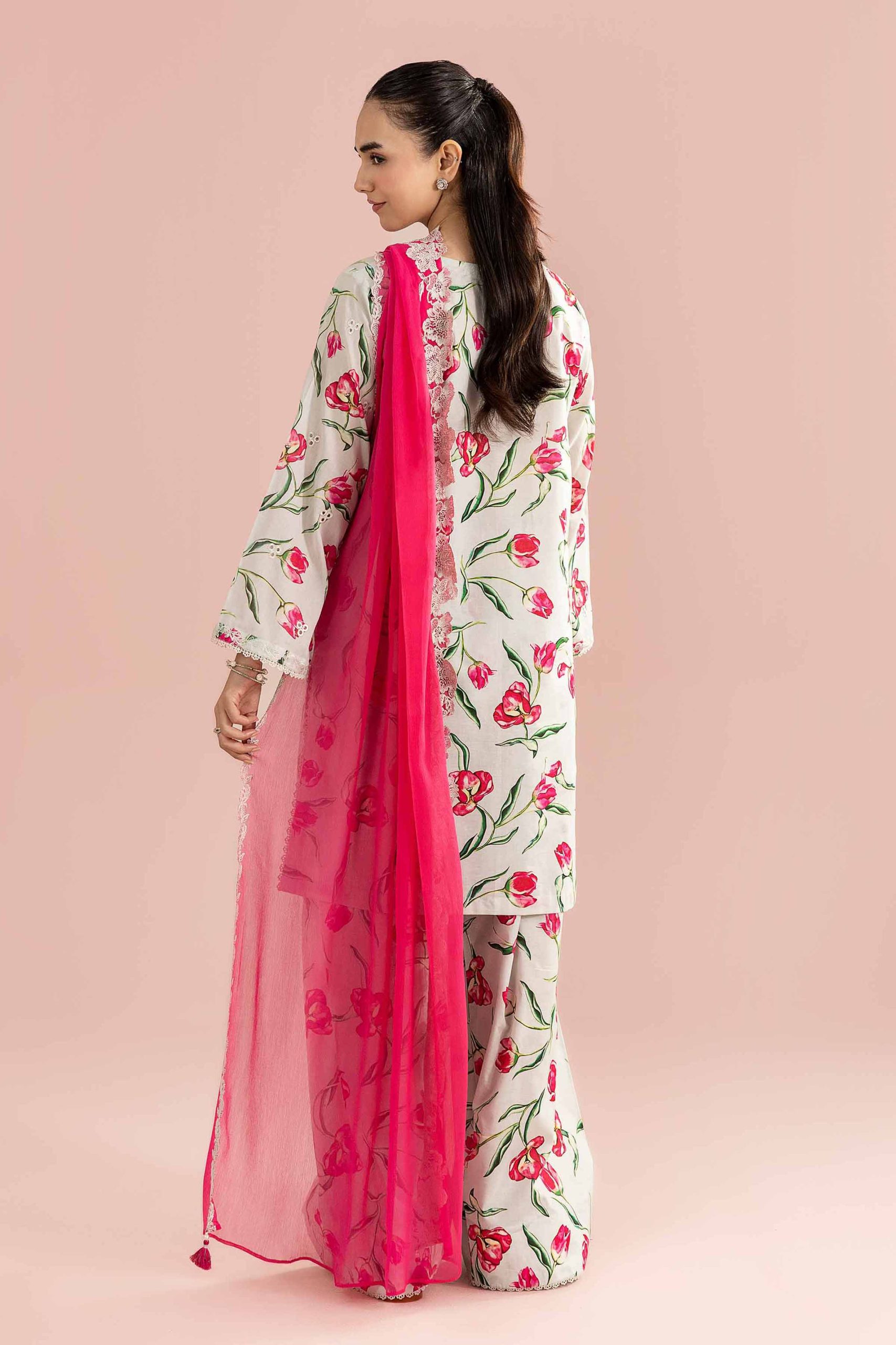 3 Piece - Printed Embroidered Suit - PE26-69 - Image 3