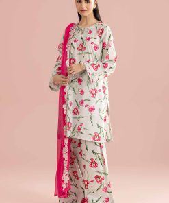 3 Piece - Printed Embroidered Suit - PE26-69