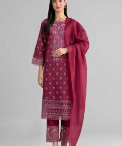 3 Piece - Printed Embroidered Suit - PMD26-41 M